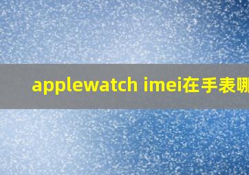 applewatch imei在手表哪里